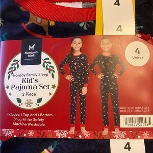 Member's Mark Holiday Kids Pajama Set - Festive Black